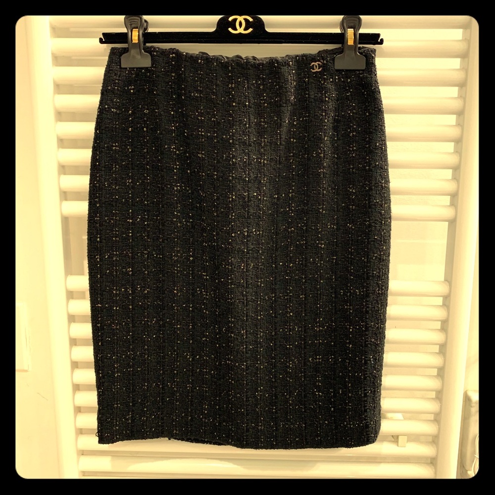 💢SOLD💢 Chanel Black Tweed Skirt 38, Small.